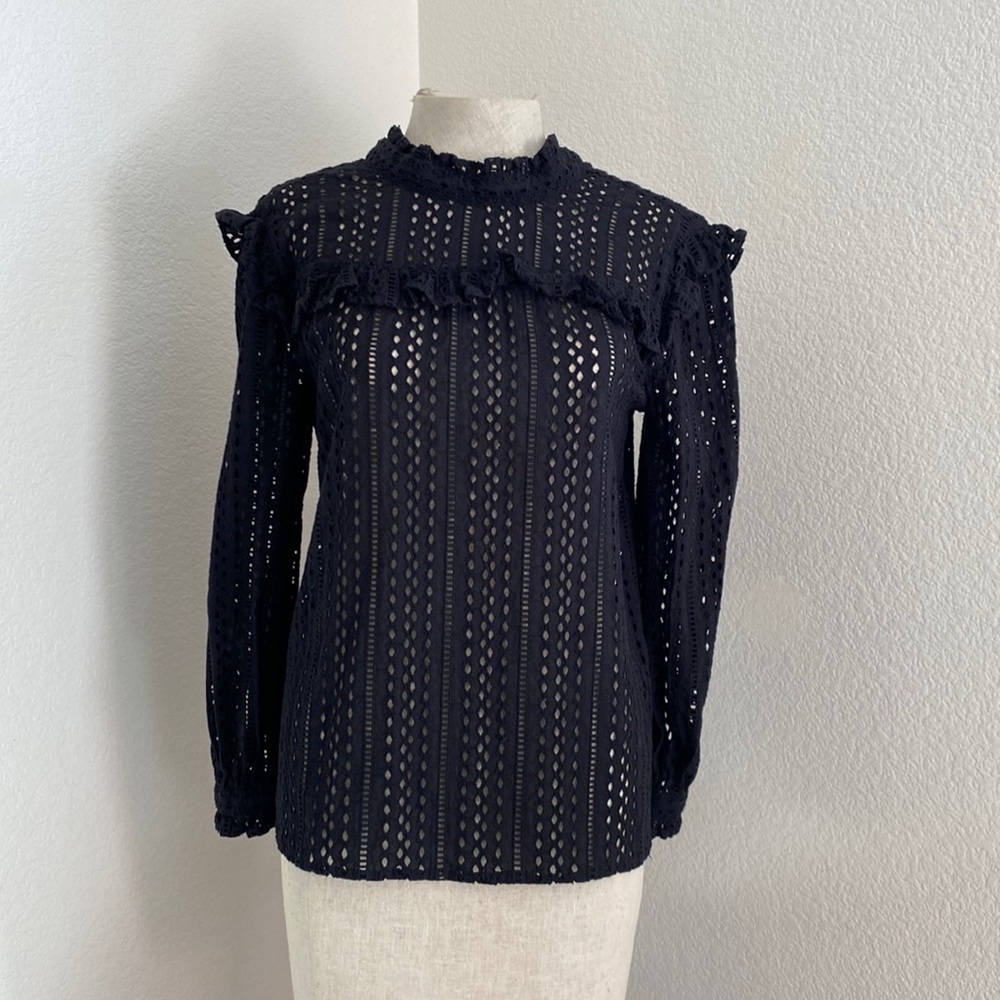 Black Eyelet Blouse